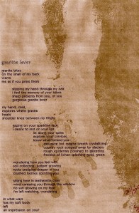 "granite lover" body print & poem