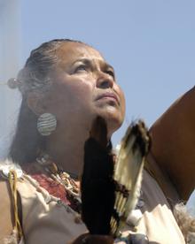 Chumash elder Julie Tumamait-Stenslie; photo by Gwyneth Roberts