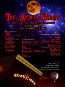 LA Decom 2009 Space Island after party flyer